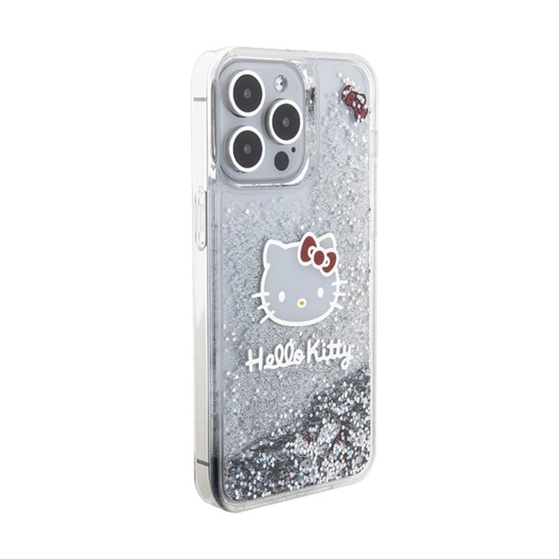 Hello Kitty Liquid Glitter Charms Kitty Head - iPhone 15 Pro Max Case (silver) - 4