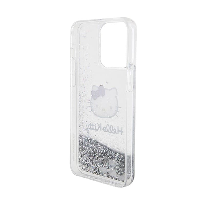Hello Kitty Liquid Glitter Charms Kitty Head - iPhone 15 Pro Max Case (silver) - 6