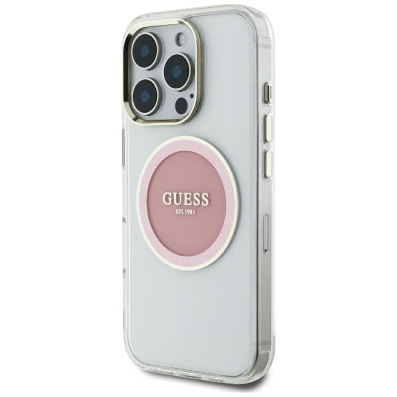 Guess IML Metal Colored Circle Classic Logo MagSafe - Case for iPhone 16 Pro Max (pink) - 2