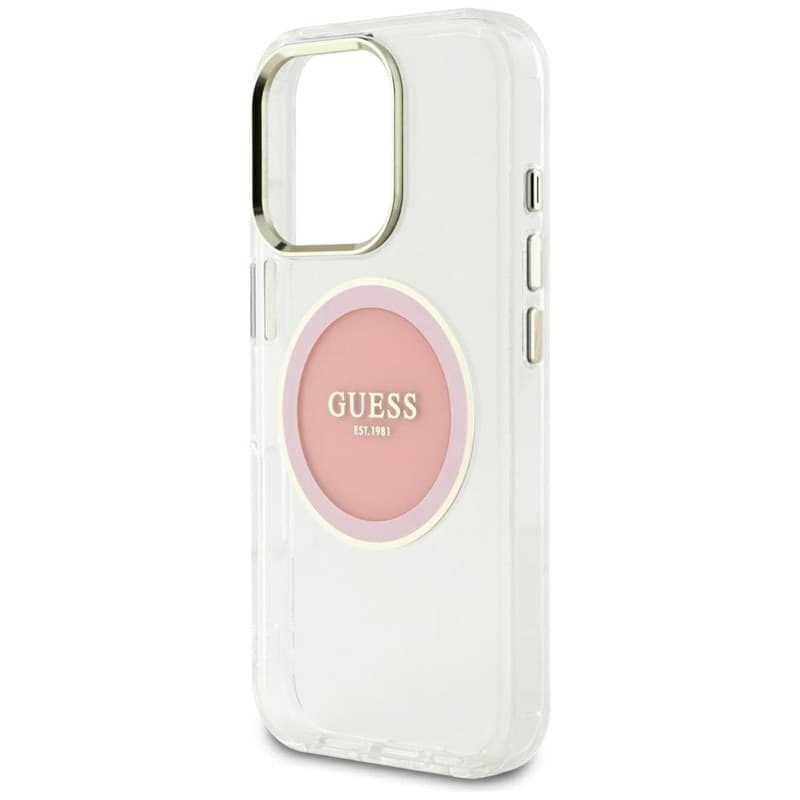 Guess IML Metal Colored Circle Classic Logo MagSafe - Case for iPhone 16 Pro Max (pink) - 6