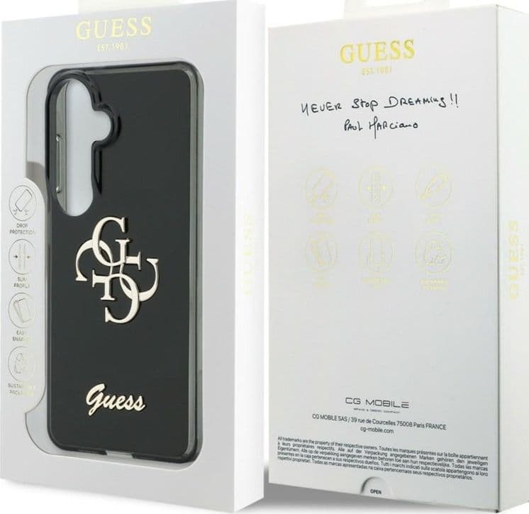 Guess IML Big Metal 4G Script - Custodia per Samsung Galaxy S26 (nera) - 8