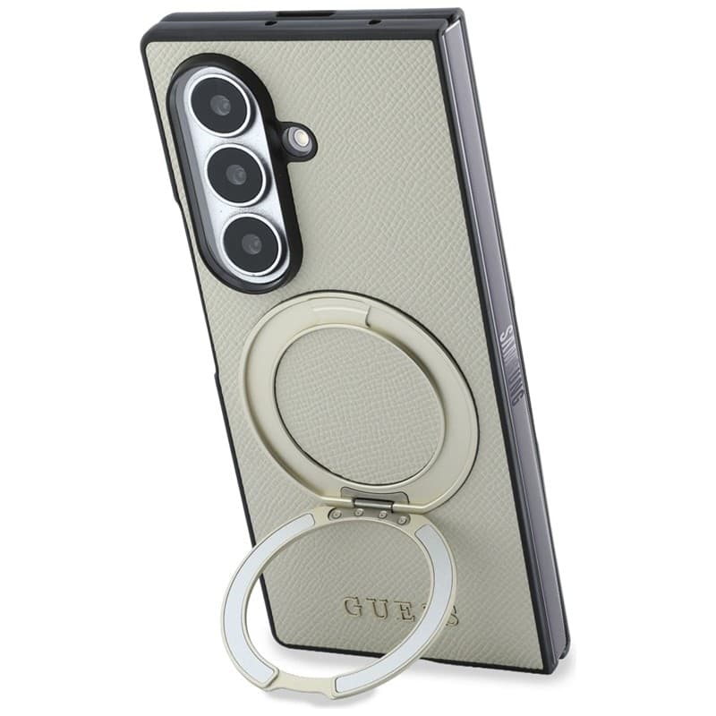Guess Magnetic Ring Stand Graned Classic Logo MagSafe - Custodia per Samsung Galaxy Z Fold 8 Ultra (beige) - 3