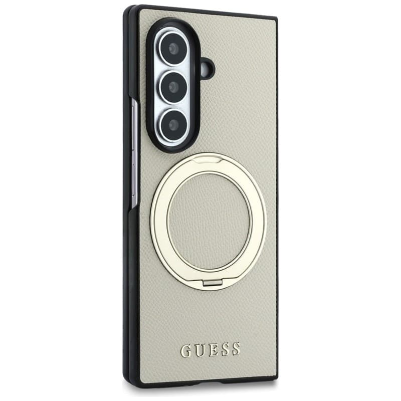 Guess Magnetic Ring Stand Graned Classic Logo MagSafe - Custodia per Samsung Galaxy Z Fold 8 Ultra (beige) - 4
