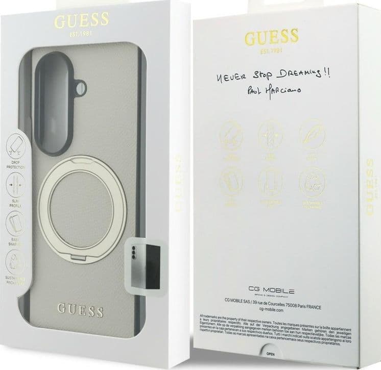 Guess Magnetic Ring Stand Graned Classic Logo MagSafe - Custodia per Samsung Galaxy Z Fold 8 Ultra (beige) - 8