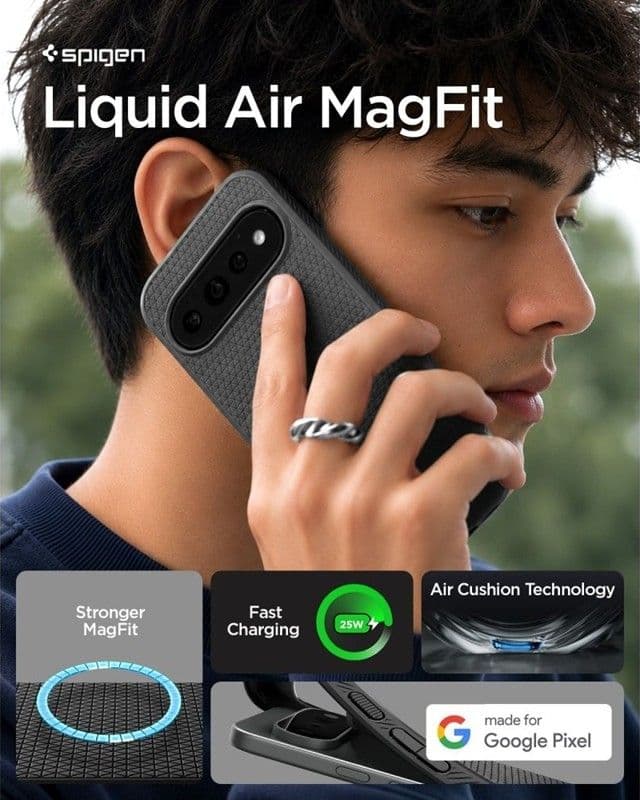 Spigen Liquid Air Mag MagSafe - Custodia per Google Pixel 11 Pro XL (Nero opaco) - 7
