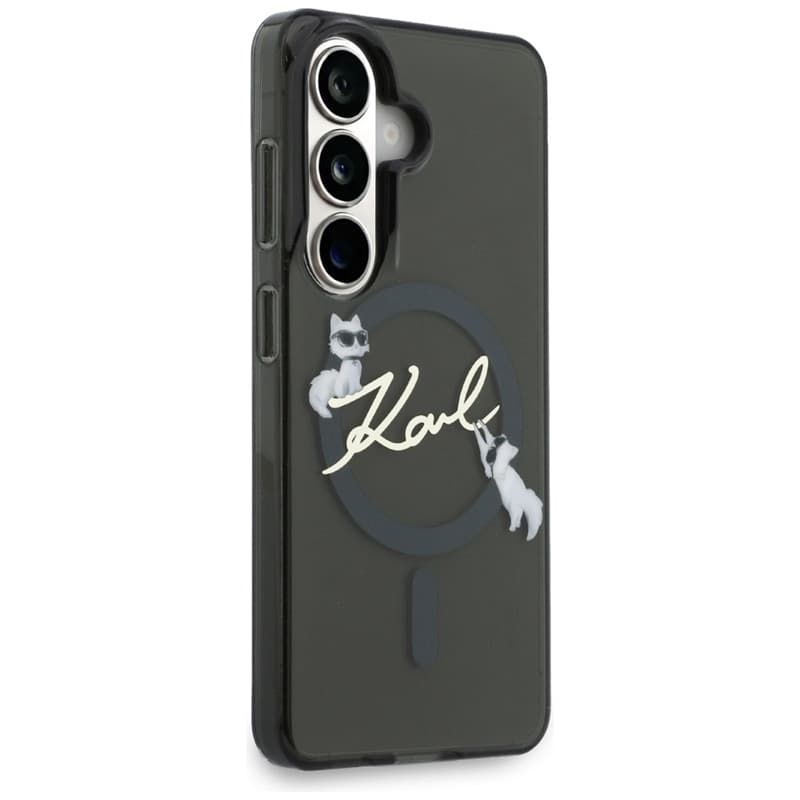 Karl Lagerfeld IML KC Script MagSafe - Custodia per Samsung Galaxy S26 (nera) - 4