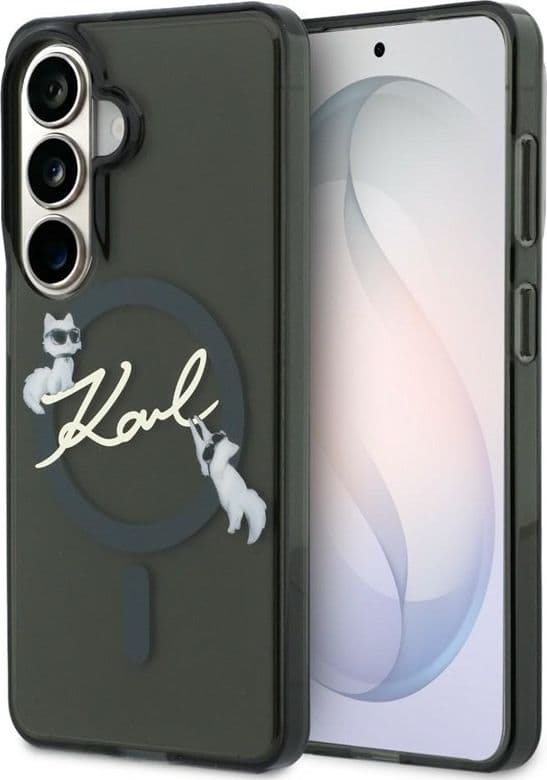 Karl Lagerfeld IML KC Script MagSafe - Custodia per Samsung Galaxy S26 (nera) - 9
