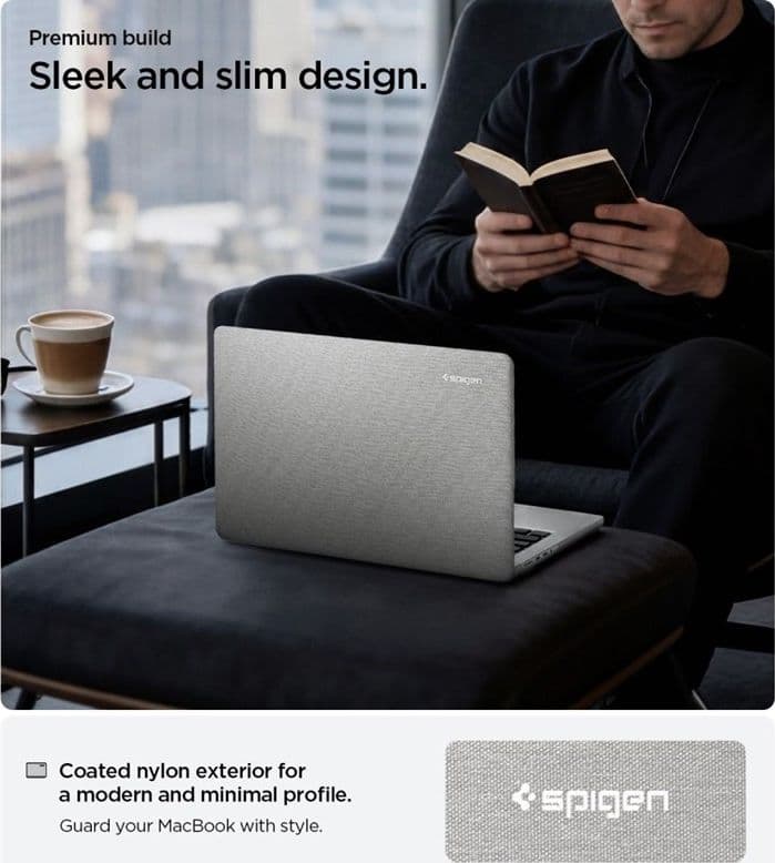 Spigen Urban Fit - Custodia per MacBook Pro 14" (M5/M4/M3/M2/M1/2026-2021) (Grigio melange) - 7