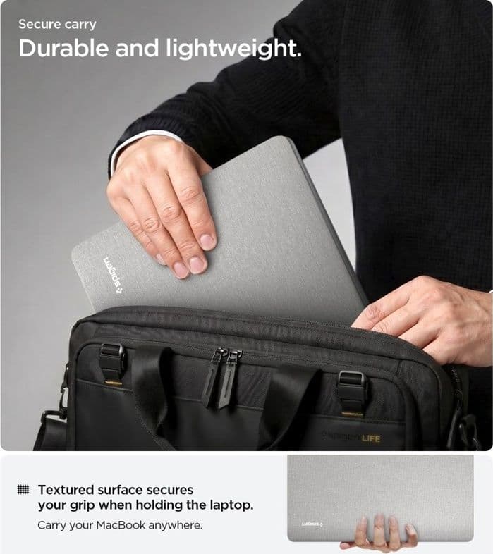 Spigen Urban Fit - Custodia per MacBook Pro 14" (M5/M4/M3/M2/M1/2026-2021) (Grigio melange) - 8