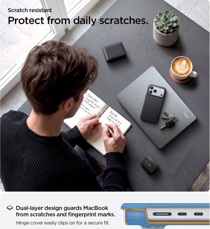 Spigen Urban Fit - Custodia per MacBook Pro 14" (M5/M4/M3/M2/M1/2026-2021) (Grigio melange) - 10