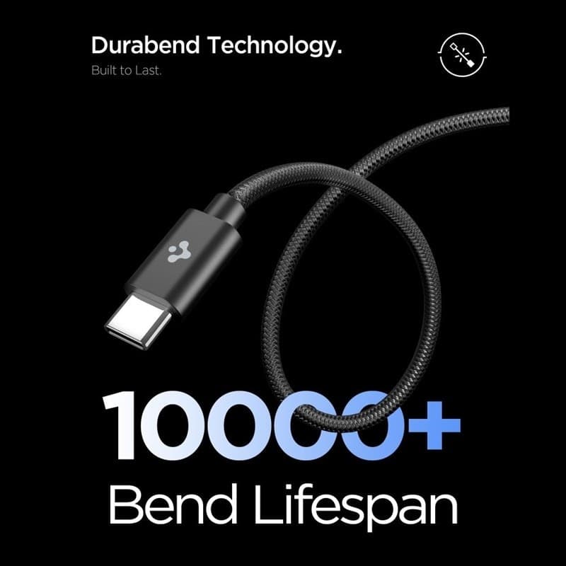 Spigen EE451EU Essential GaN Pro - Caricabatterie da parete USB-C PD PPS da 45 W + cavo USB-C da 1 m (nero) - 5