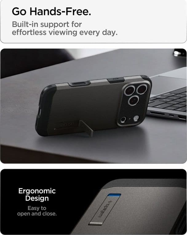 Spigen Tough Armor T Mag MagSafe - Custodia per iPhone 18 Pro / 17 Pro (Gunmetal) - 9
