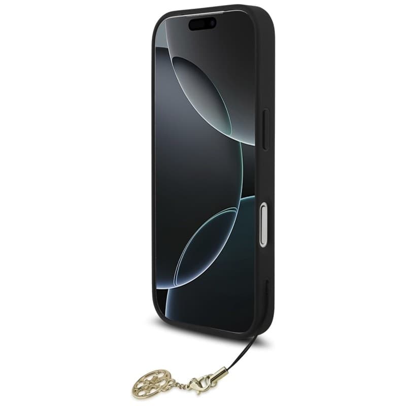 Guess 4G Charms Collection - Custodia MagSafe per iPhone 17 Pro (Nero) - 4