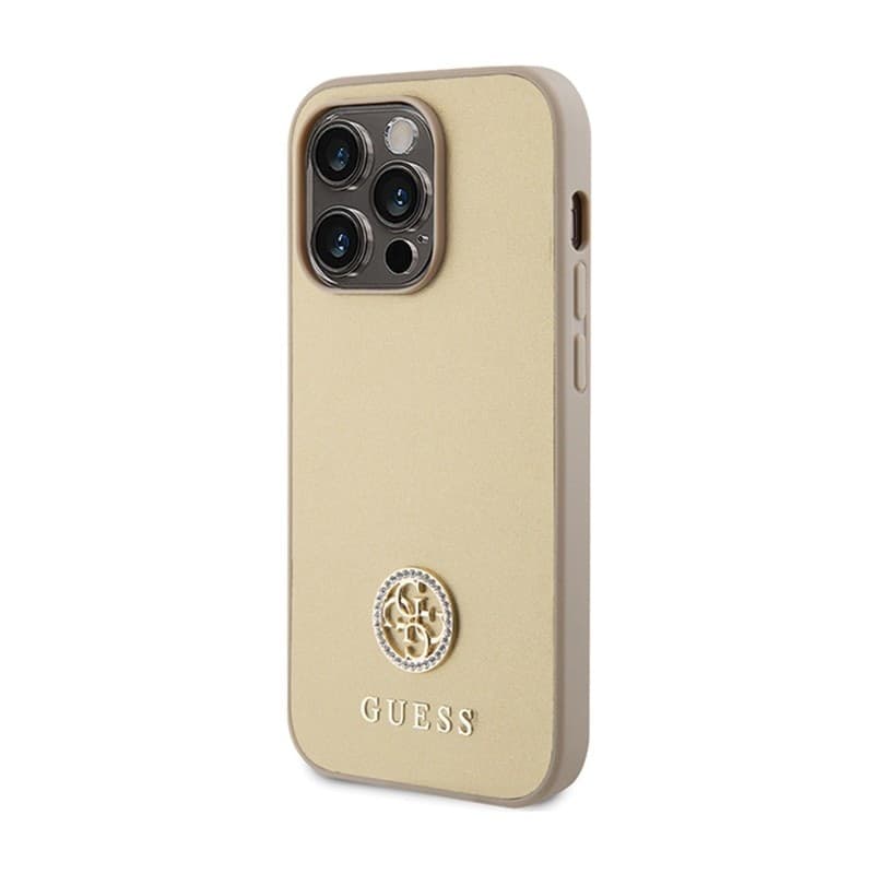 Guess 4G Strass Metal Logo - Case for iPhone 15 Pro (Gold) - 2