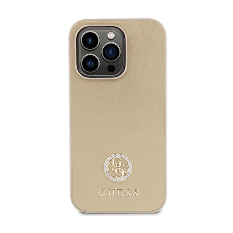 Guess 4G Strass Metal Logo - Case for iPhone 15 Pro (Gold) - 3
