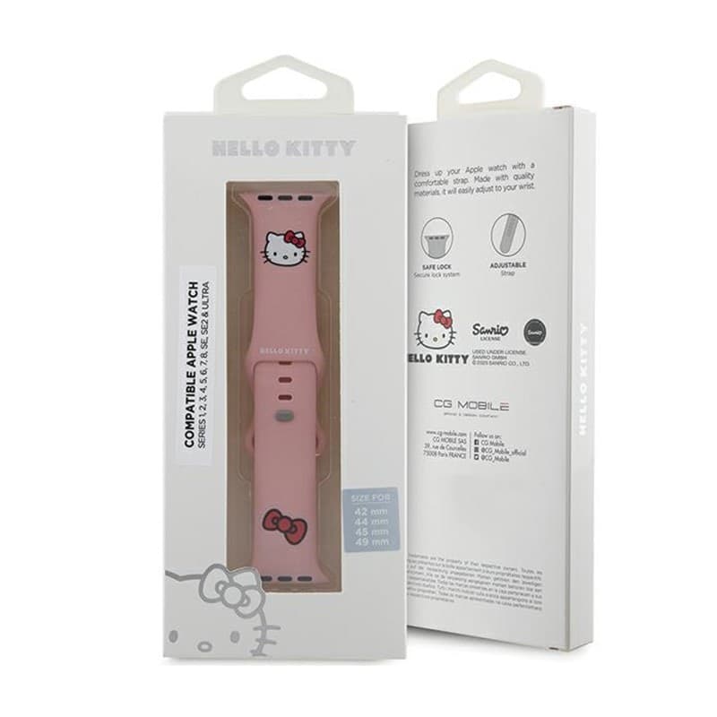 Hello Kitty Silicone Kitty Head - Apple Watch Band 42/44/45/49 mm (Pink) - 5