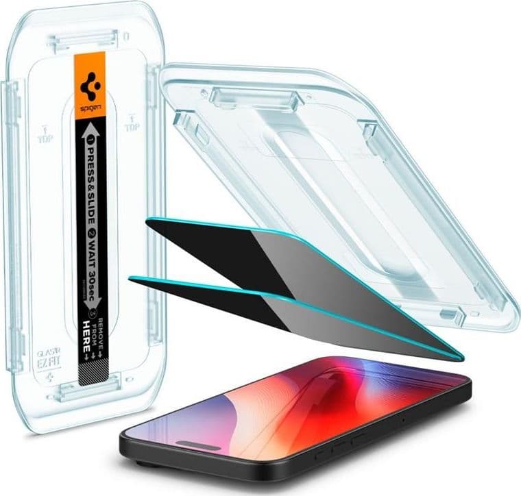 SZK£O PRYWATYZUJ¥CE SPIGEN GLAS.TR ”EZ FIT” 2-PACK IPHONE 16 PRO MAX PRIVACY - 9