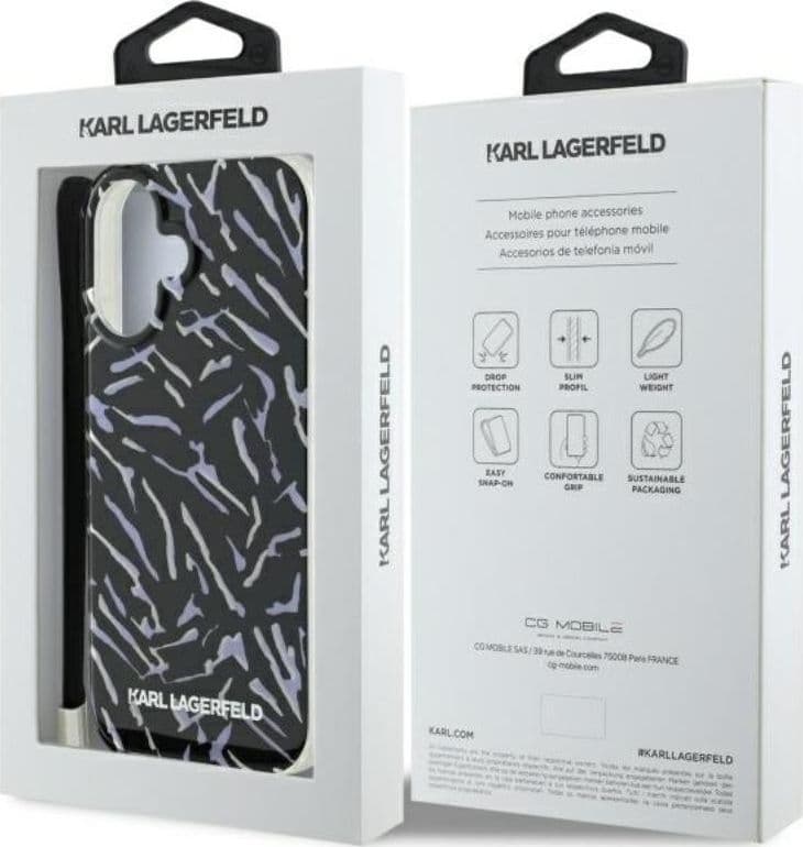 Karl Lagerfeld Zebra With Cord - Case for iPhone 16 (purple) - 7