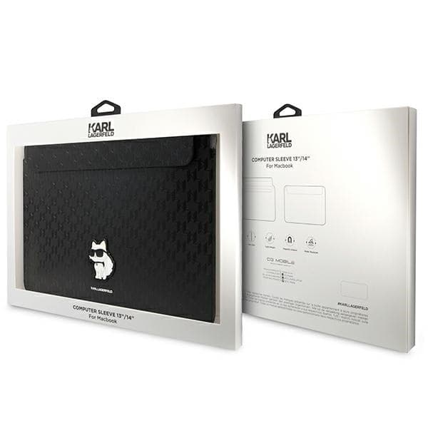 Karl Lagerfeld NFT Saffiano Monogram Ikonik Choupette Sleeve - 14" Notebook Case (Black) - 4