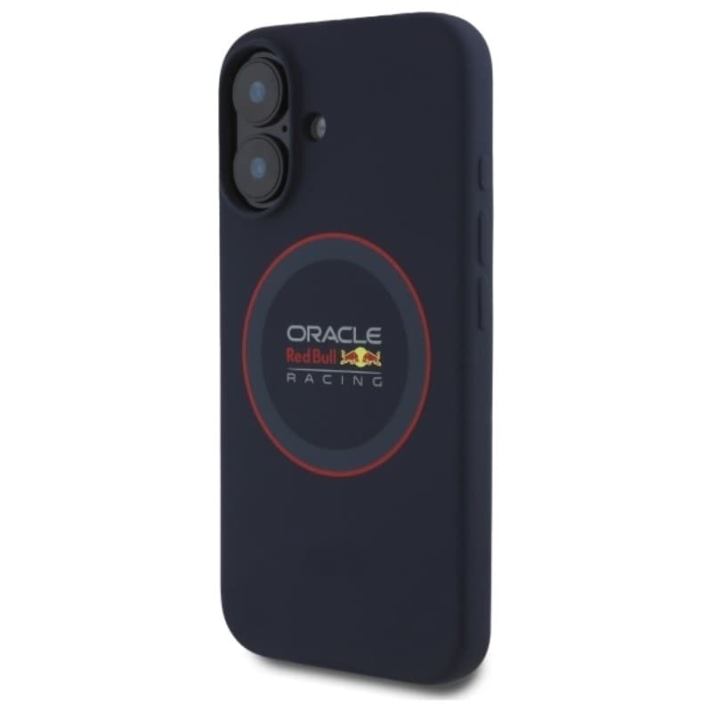 Custodia MagSafe in silicone con anello rosso Red Bull per iPhone 16 Plus (blu navy) - 2
