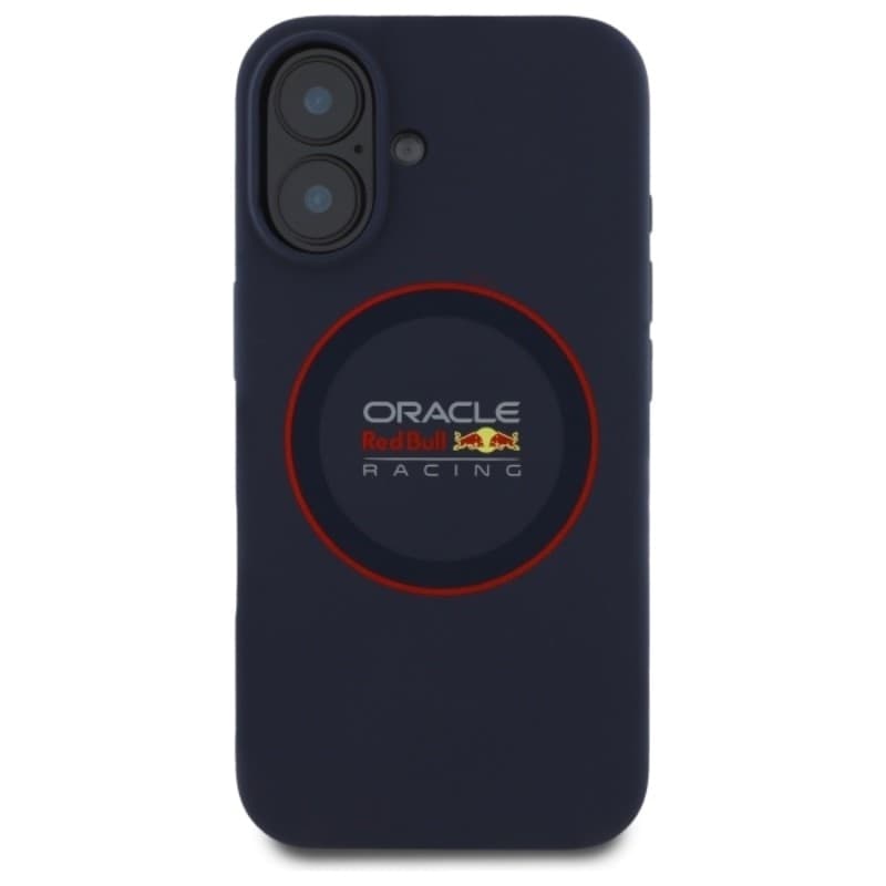 Custodia MagSafe in silicone con anello rosso Red Bull per iPhone 16 Plus (blu navy) - 3