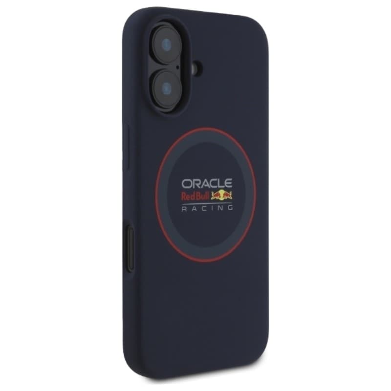 Custodia MagSafe in silicone con anello rosso Red Bull per iPhone 16 Plus (blu navy) - 4