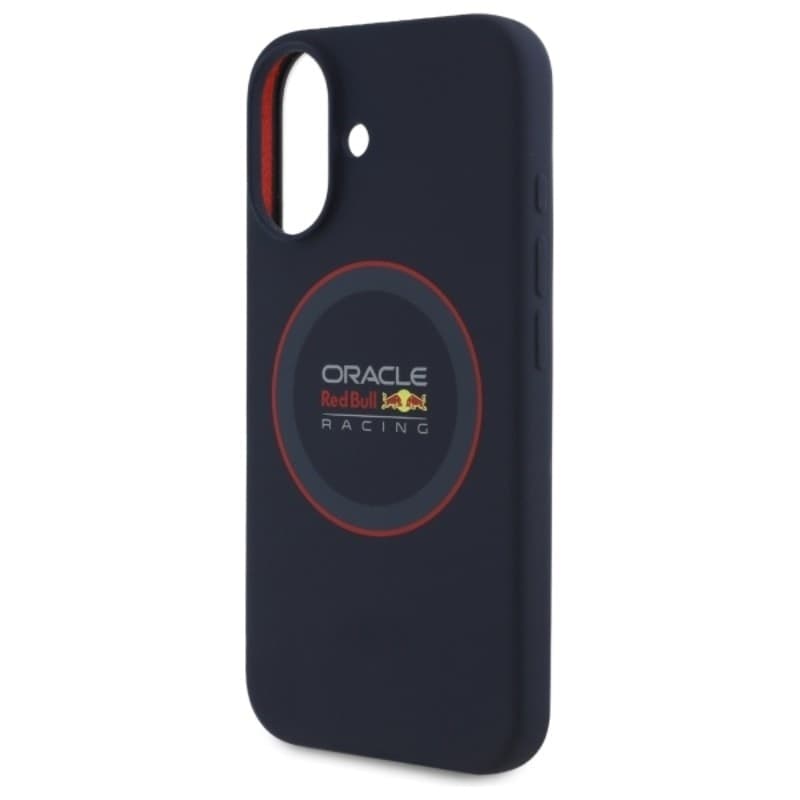 Custodia MagSafe in silicone con anello rosso Red Bull per iPhone 16 Plus (blu navy) - 6