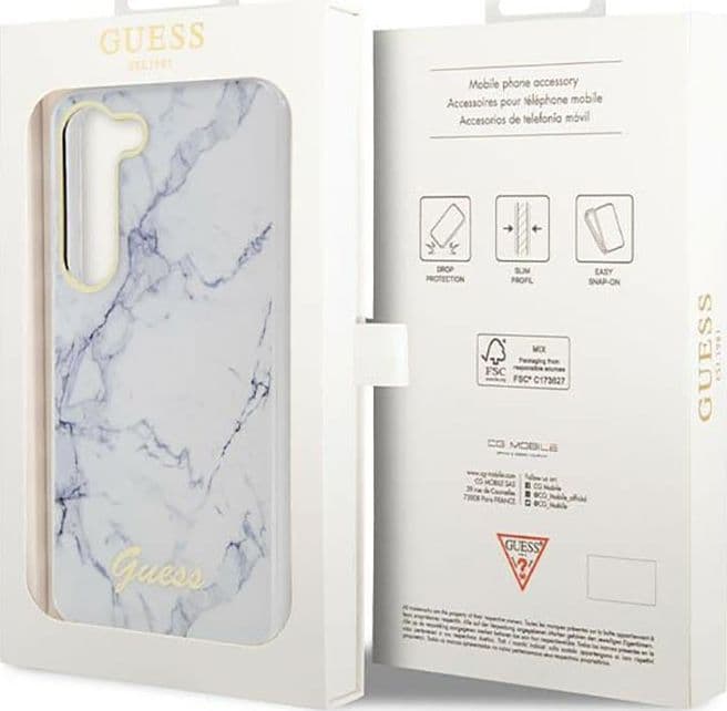 Guess Marble Collection - Case for Samsung Galaxy S23+ (White) - 8