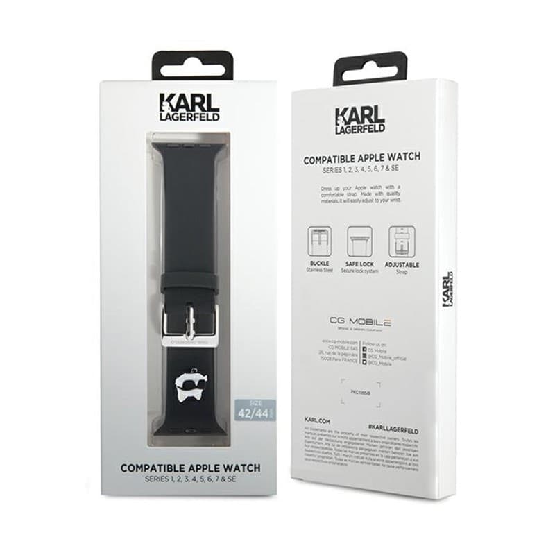 Karl Lagerfeld 3D Rubber Choupette Head NFT - Strap for Apple Watch 42/44/45/49 mm (black) - 4