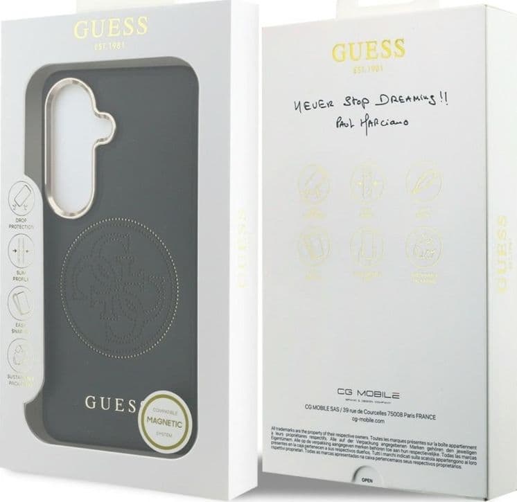 Guess Perforated Logo MagSafe - Custodia per Samsung Galaxy S26 (Nero) - 8
