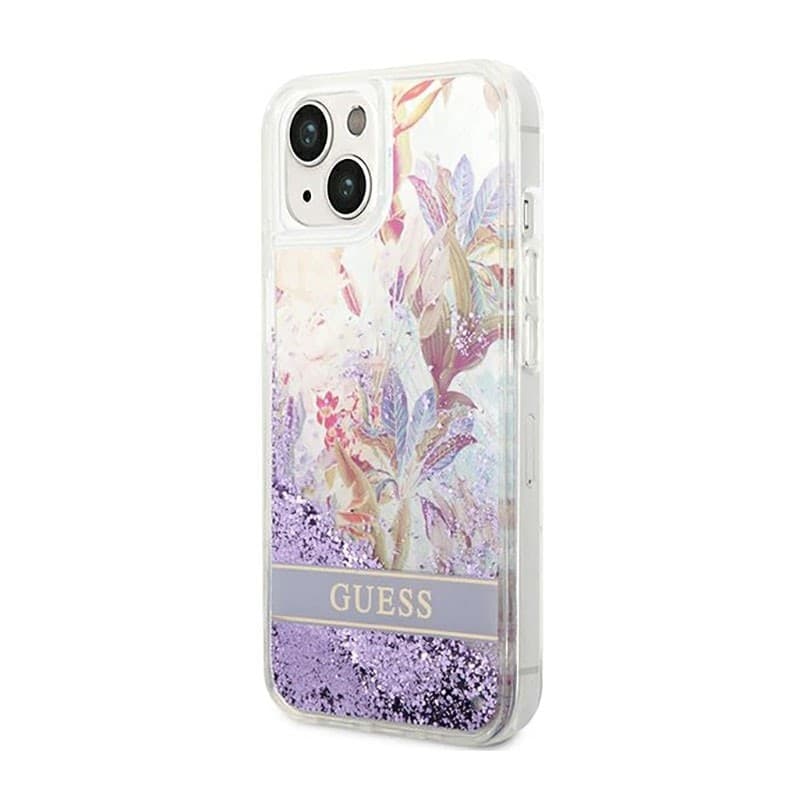 Guess Liquid Glitter Flower - Case for iPhone 14 Plus (Purple) - 2