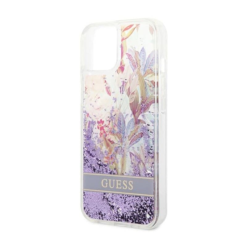Guess Liquid Glitter Flower - Case for iPhone 14 Plus (Purple) - 6