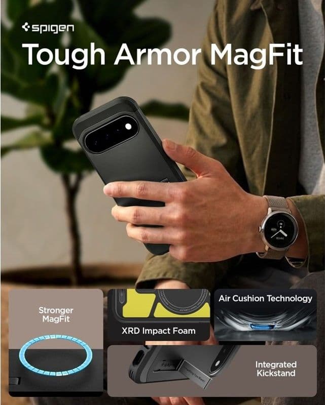 Spigen Tough Armor Mag MagSafe - Custodia per Google Pixel 11 (Nero) - 9