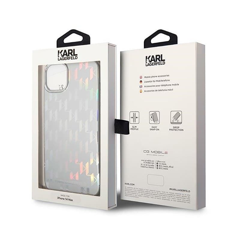 Karl Lagerfeld Monogram Pattern Case iPhone 14 (Black) - 8