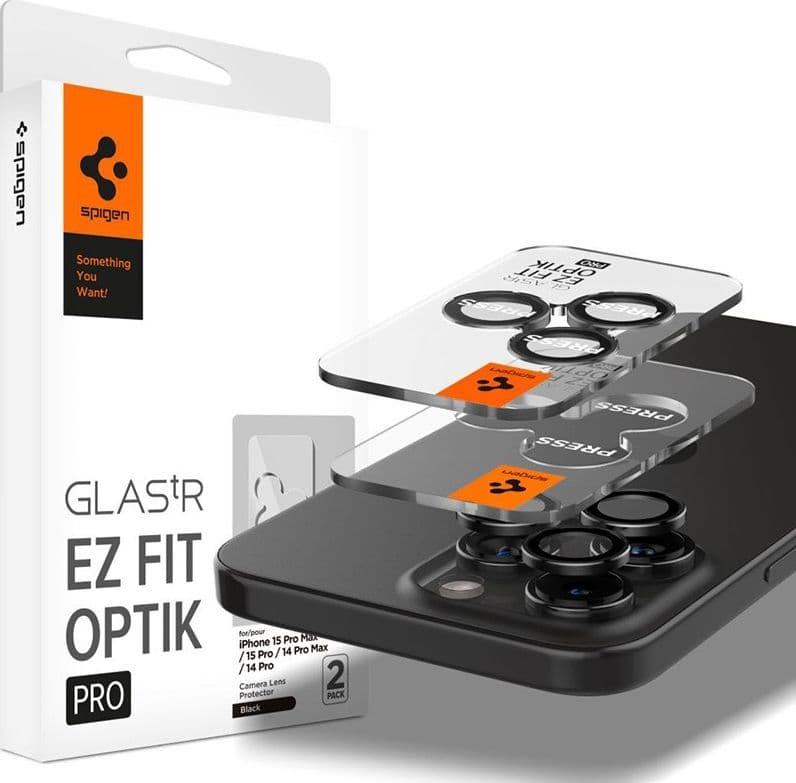 Spigen Optik Pro GLAS.TR EZ Fit Camera Protector 2-Pack - Lens protection glass for iPhone 16 Pro / 16 Pro Max / 15 Pro / 15 Pro - 2
