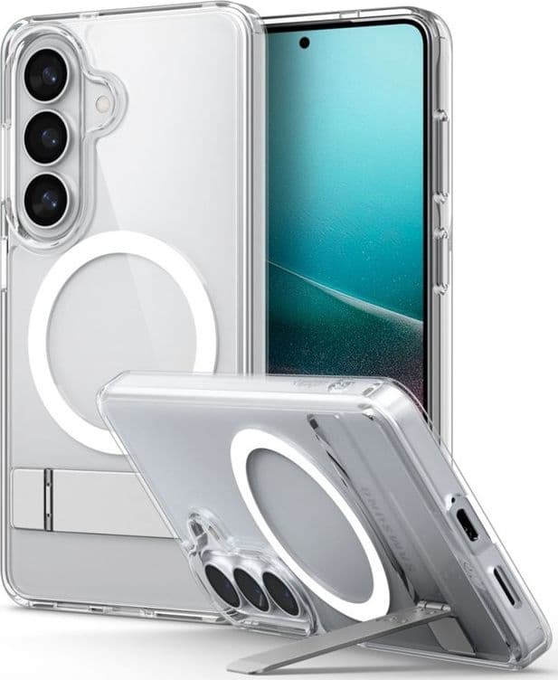 Spigen Ultra Hybrid S Mag MagSafe - Custodia per Samsung Galaxy S26+ (trasparente/bianco) - 3