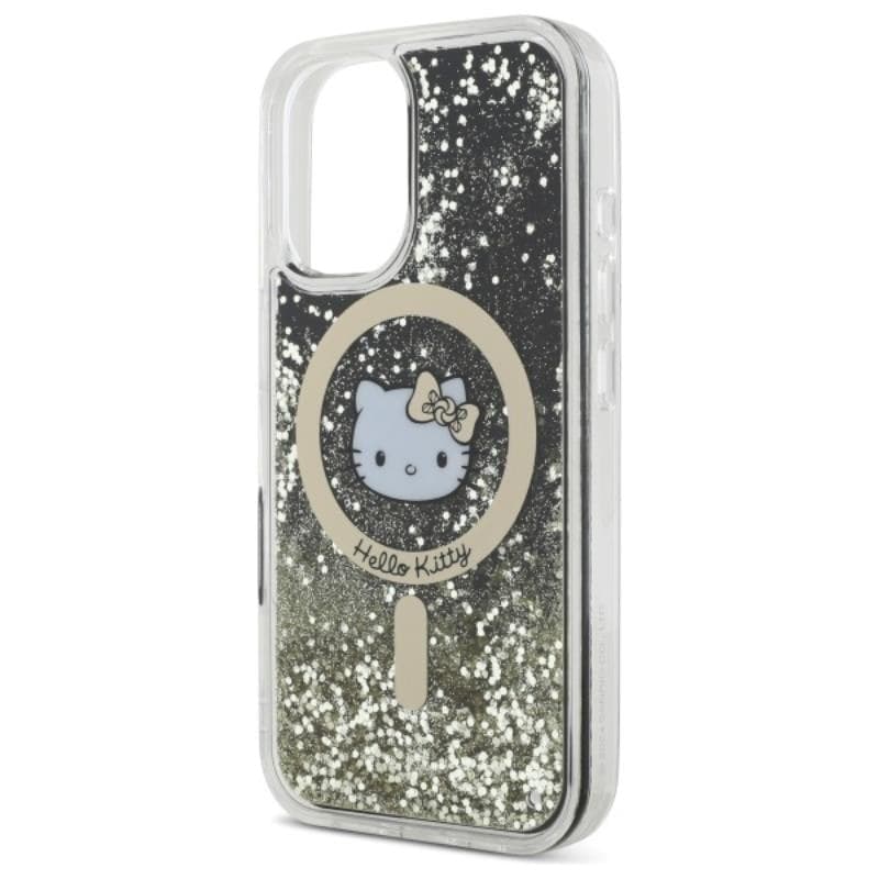 Hello Kitty Liquid Glitter Fever MagSafe - Case for iPhone 16 (black/gold) - 6