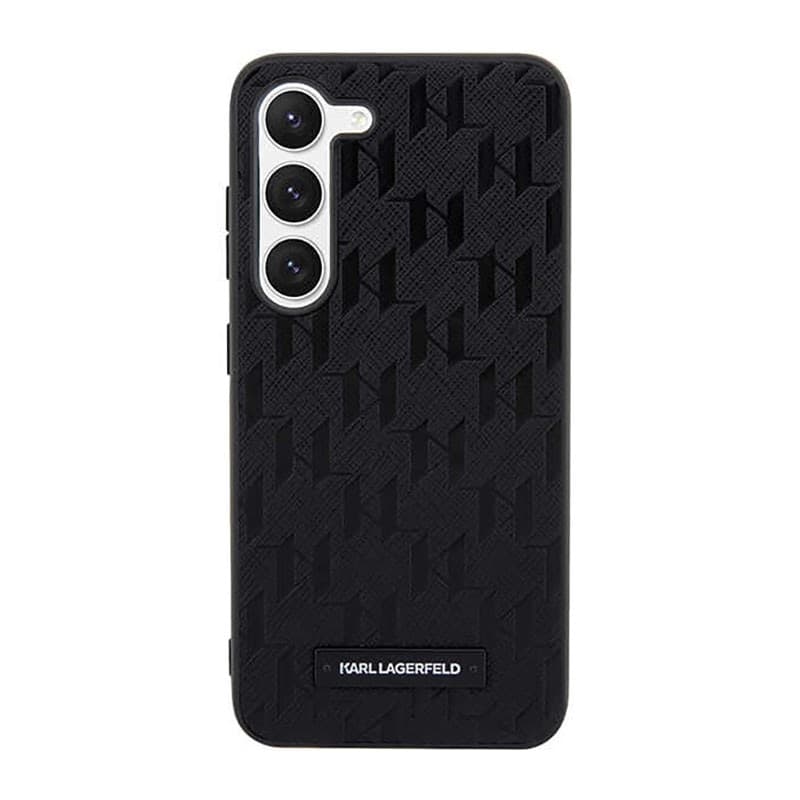 Karl Lagerfeld Saffiano Monogram Metal Logo - Case for Samsung Galaxy S23+ (Black) - 3
