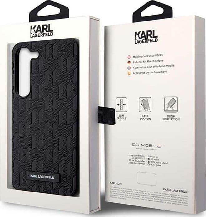 Karl Lagerfeld Saffiano Monogram Metal Logo - Case for Samsung Galaxy S23+ (Black) - 8