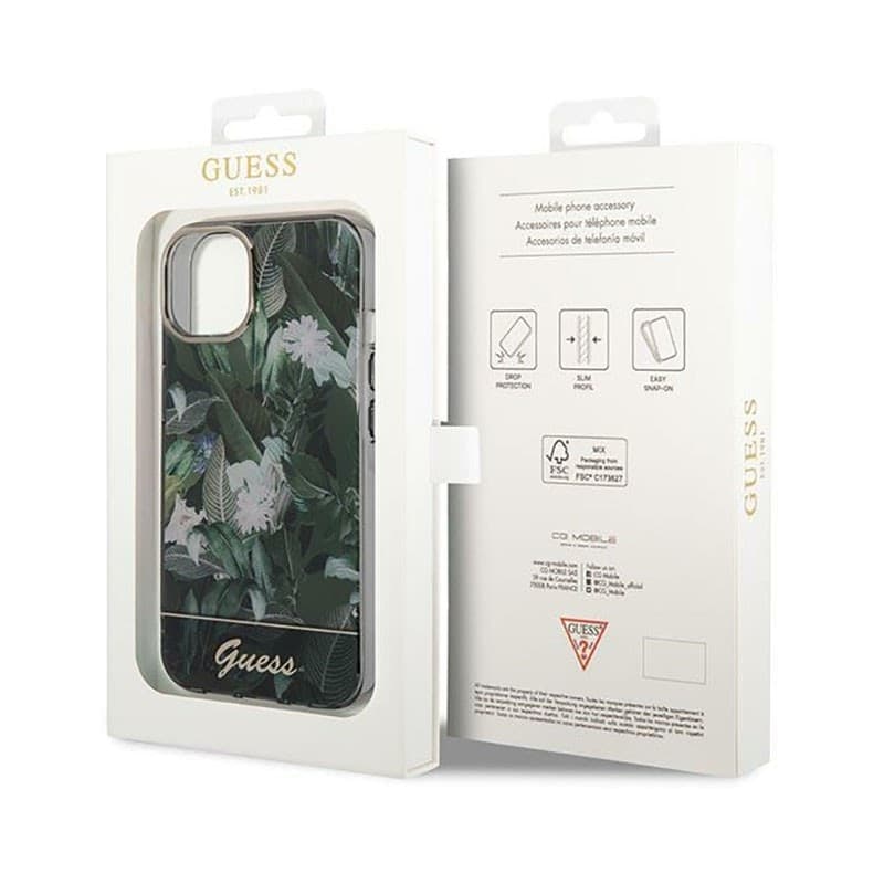 Guess Jungle Case - Case for iPhone 14 Plus (Green) - 8