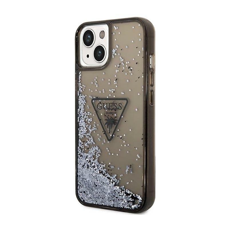 Guess Liquid Glitter Triangle Logo Case - Case for iPhone 14 Plus (Black) - 2
