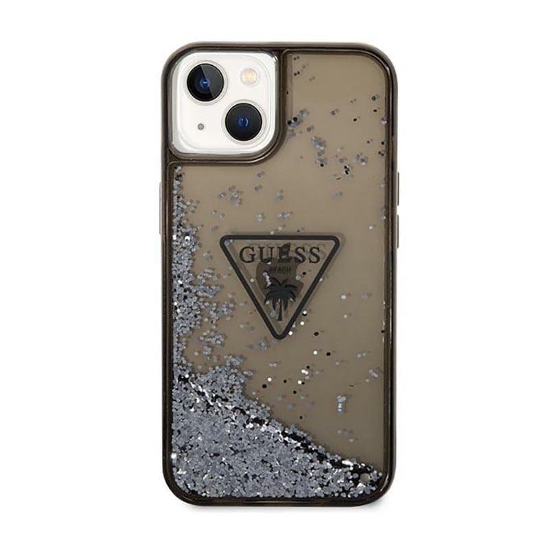 Guess Liquid Glitter Triangle Logo Case - Case for iPhone 14 Plus (Black) - 3