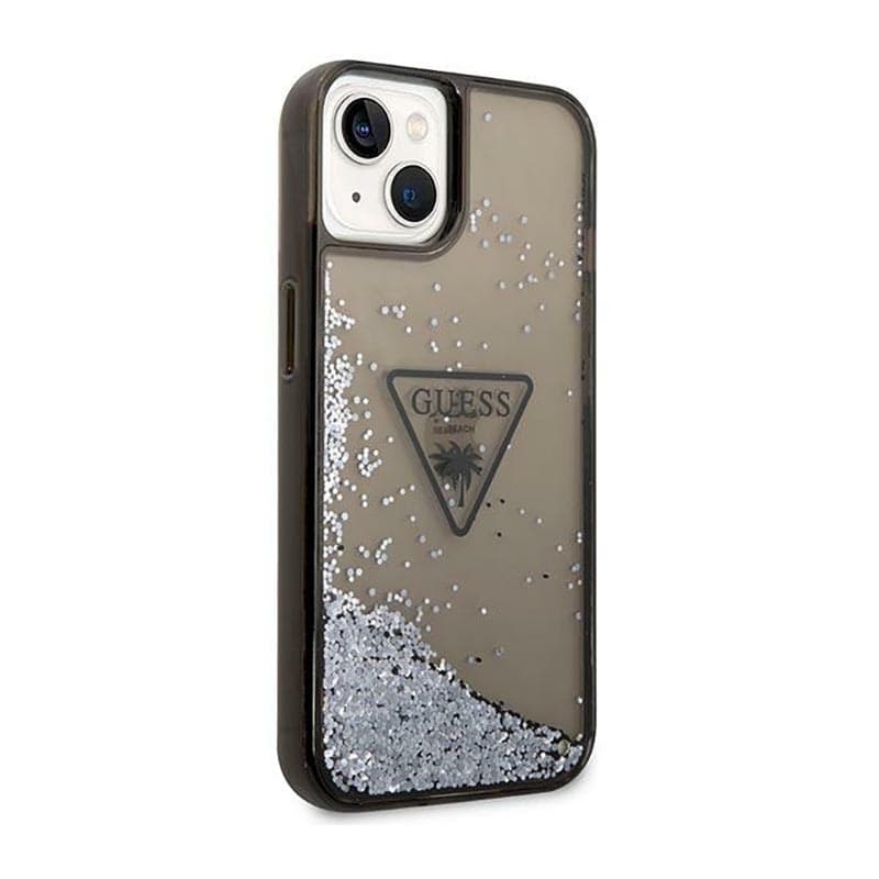 Guess Liquid Glitter Triangle Logo Case - Case for iPhone 14 Plus (Black) - 4