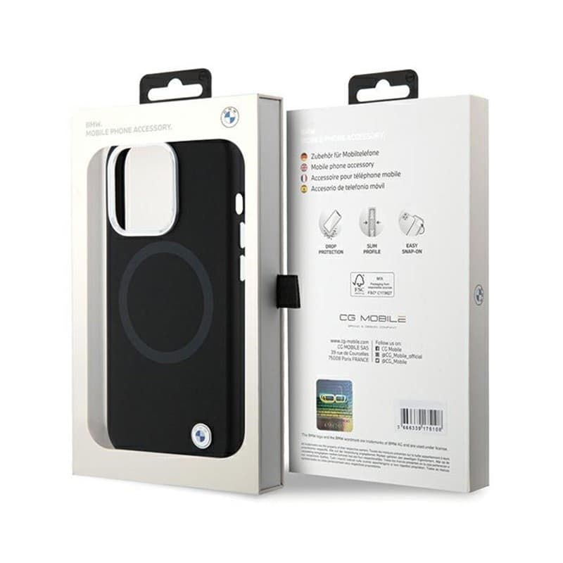 BMW Signature Liquid Silicone MagSafe - Case for iPhone 15 Pro Max (Black) - 8