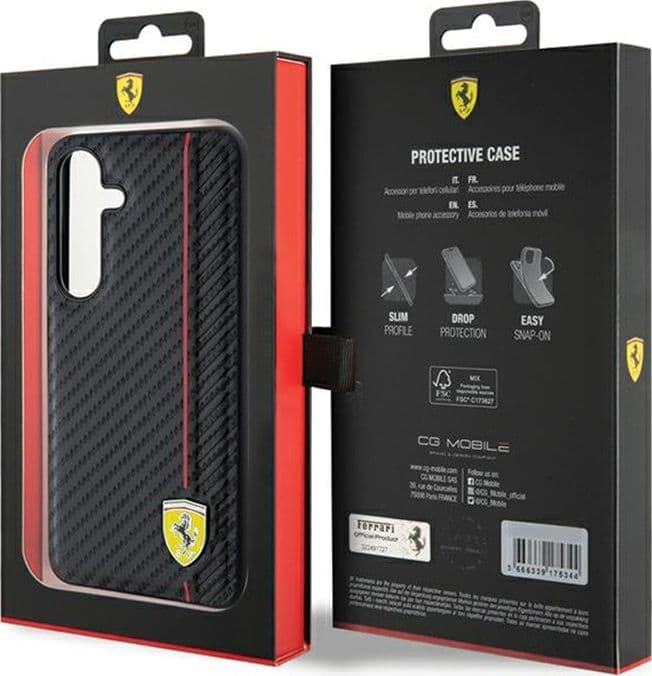 Ferrari Carbon Printed Line - Case for Samsung Galaxy S24+ (black) - 8
