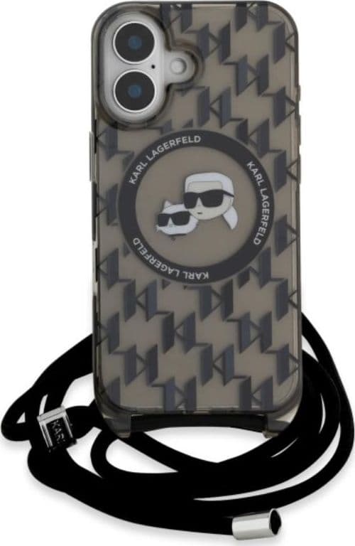 Karl Lagerfeld IML Crossbody Monogram Karl & Choupette Head MagSafe - Case for iPhone 16 (black) - 2