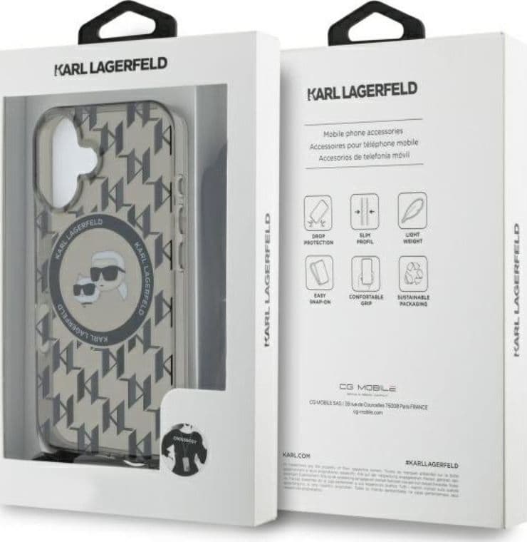 Karl Lagerfeld IML Crossbody Monogram Karl & Choupette Head MagSafe - Case for iPhone 16 (black) - 7