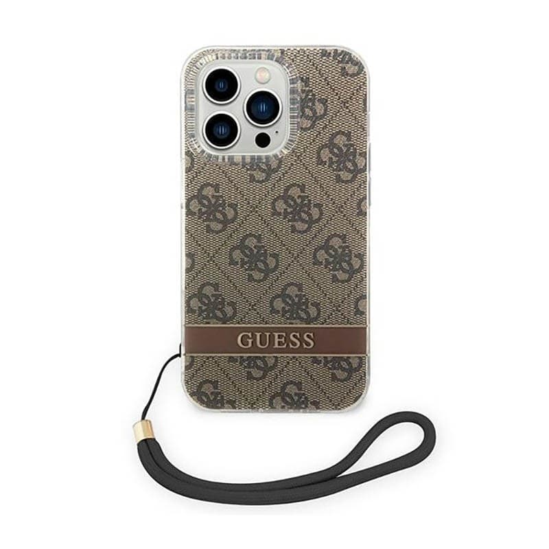 Guess 4G Print Cord - Case for iPhone 14 Pro (Brown) - 2