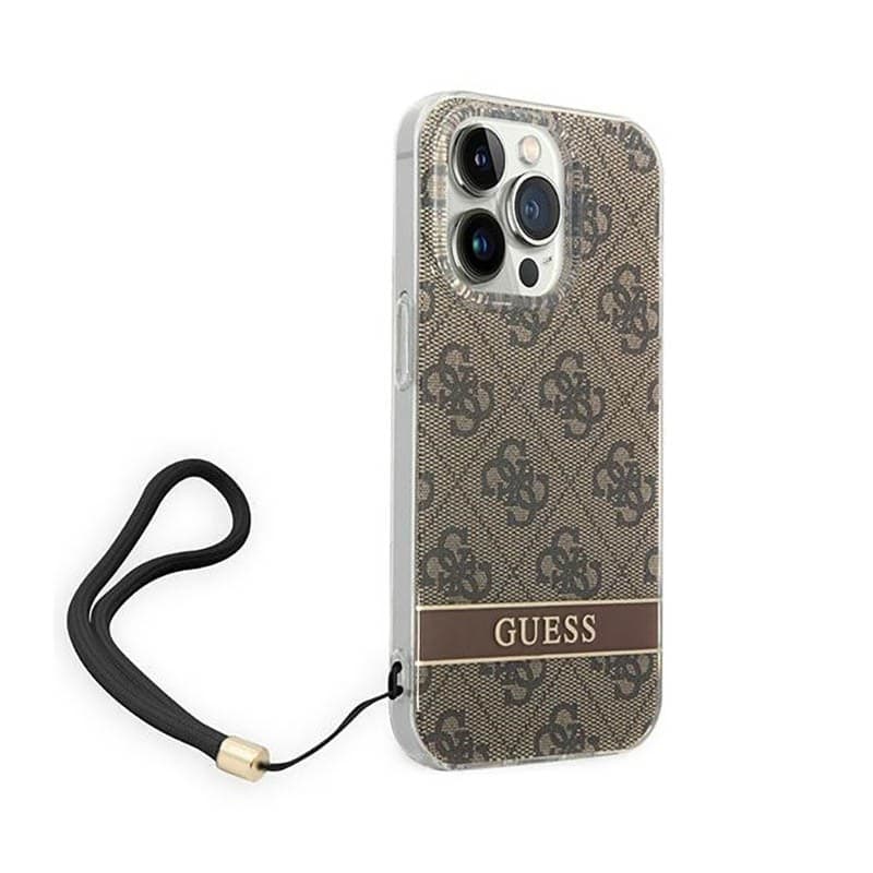 Guess 4G Print Cord - Case for iPhone 14 Pro (Brown) - 3