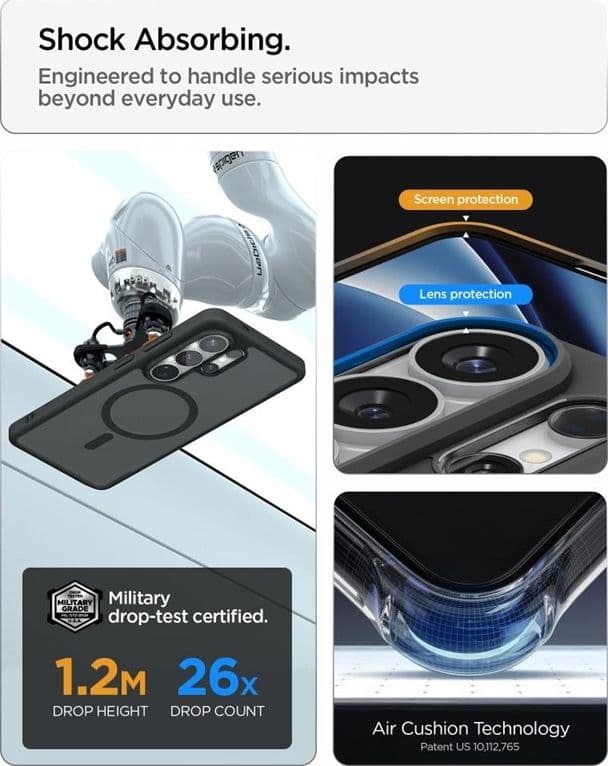 Spigen Ultra Hybrid Mag MagSafe - Custodia per Samsung Galaxy S26 Ultra (Nero Frost) - 10